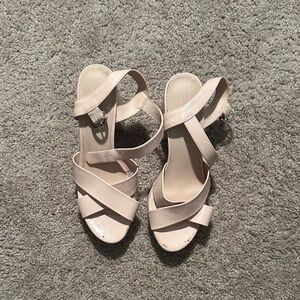 Divided Cream Strappy Sandals